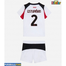 AC Milan Pervis Estupinan #2 Auswärts Trikotsatz Kinder 2025-26 Kurzarm (+ Kurze Hosen)